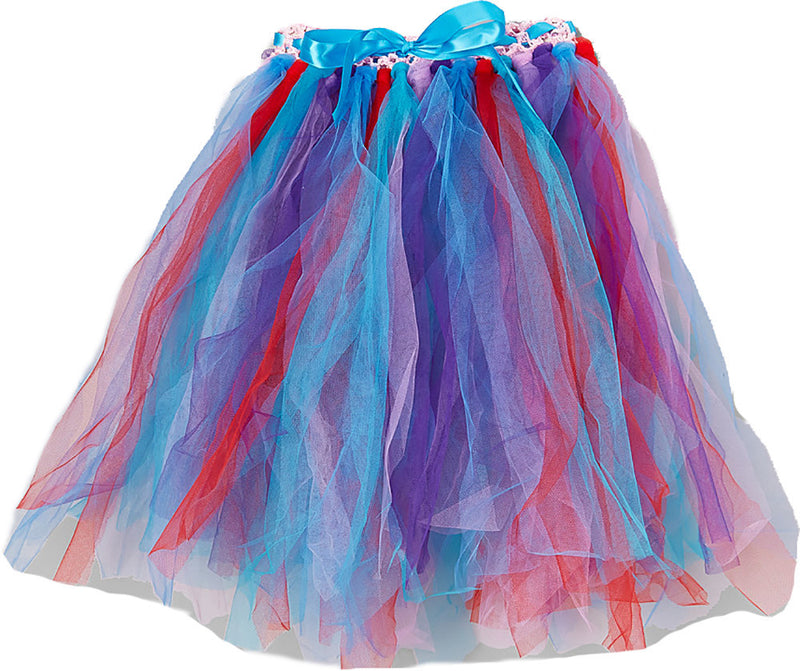 Pink Crochet Waist Hand Banding Rainbow Tutu