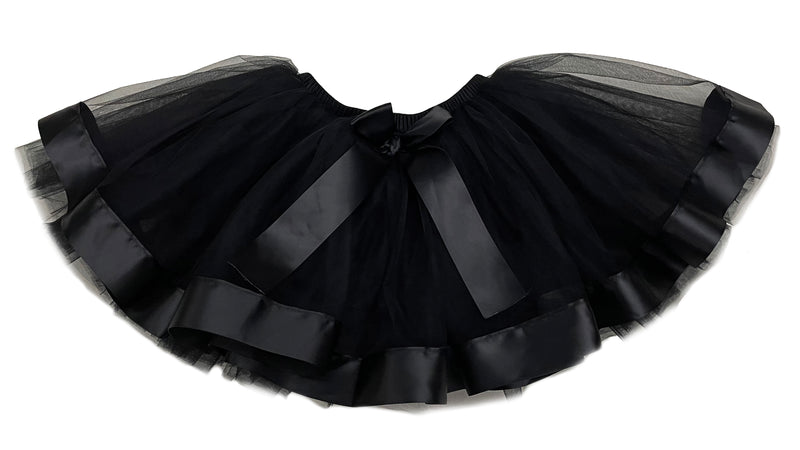 Black Wide Ribbon Tutu Skirt