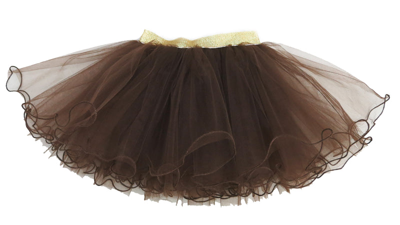 Gold Elastic Brown Tutu Skirt