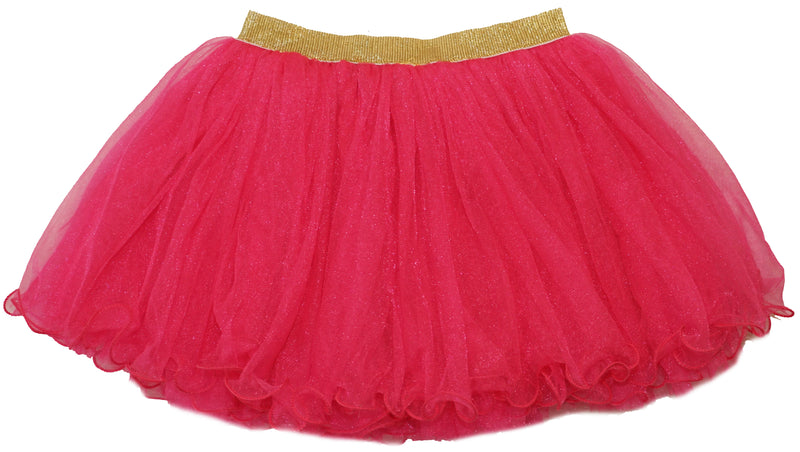 Gold Elastic Hot Pink Tutu Skirt