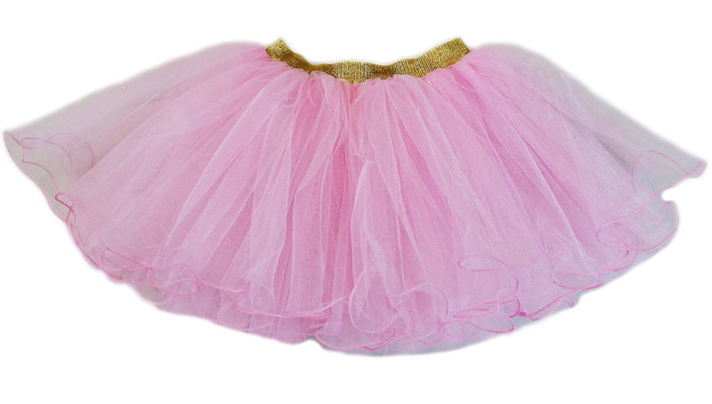 Gold Elastic Pink Tutu Skirt