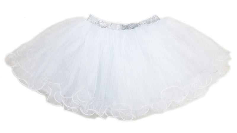 Silver Elastic White Tutu Skirt