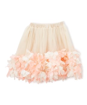Ivory 3-D Floral Trim Tutu Skirt