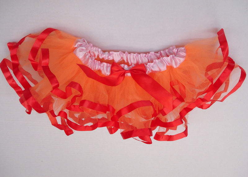 Orange Tutu With Orange Ribbon Trim
