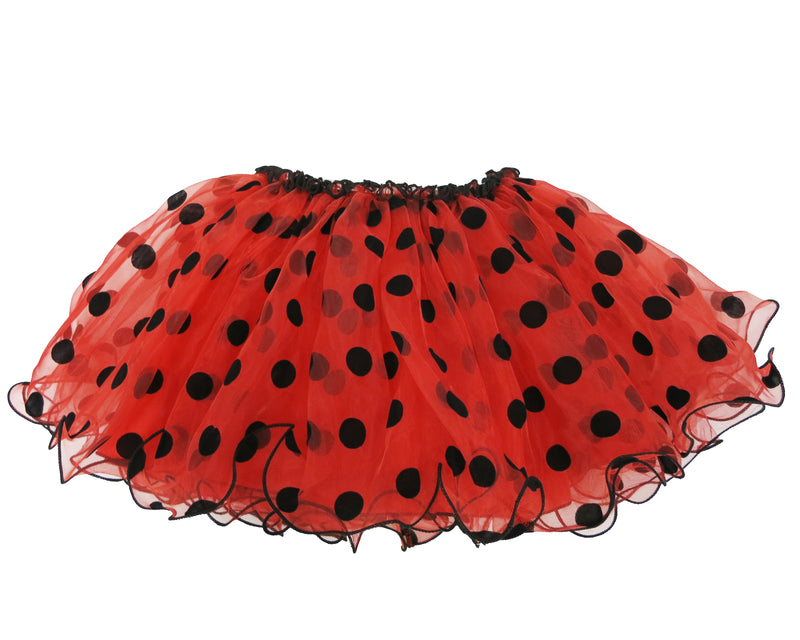 Red/Black Polka Dot Lady Bud Organdy Tutu Skirt