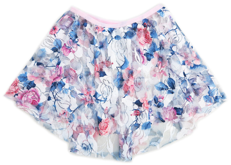 Lace Floral Hi-Low Skirt