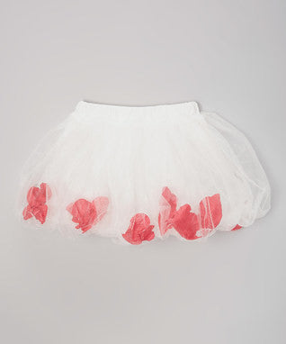 Red Petal White Bubble Tutu