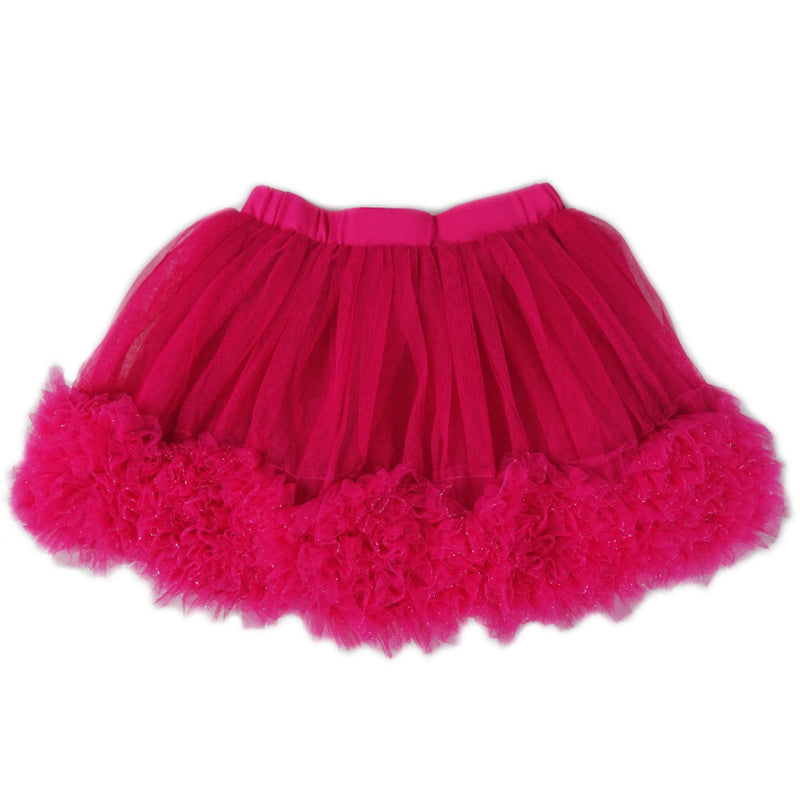 Hot Pink 3-D Rose Trim Tutu Skirt