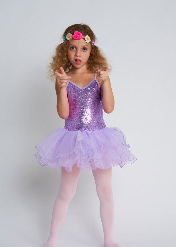 Purple Sequins Ballet Dress
