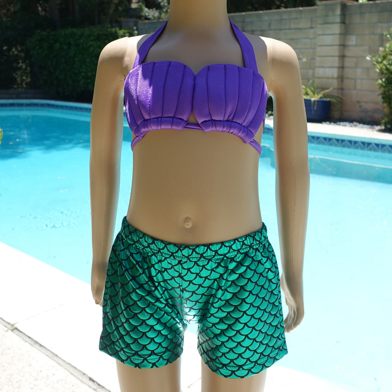 Green Mermaid 3-Pieces Swimming Suit