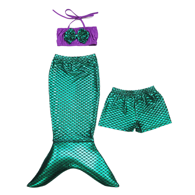 Green Mermaid Tail 3-Pieces Swimming Suit