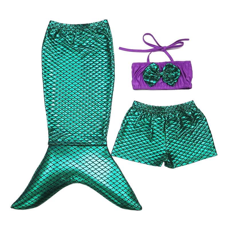 Green Mermaid Tail 3-Pieces Swimming Suit