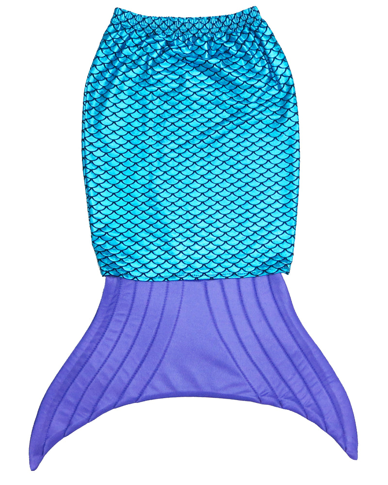 Purple Blue Mermaid Fish Scale Tail 2-Pieces Dress