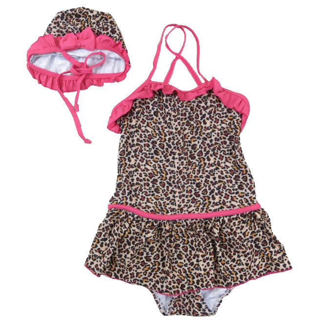 Leopard Swimming Suit & Cap