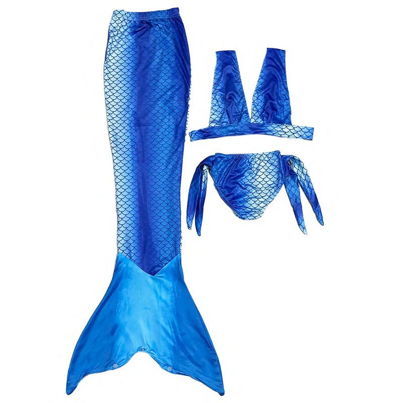 Blue Scales Mermaid Tail 3-Pieces Swimming Suit