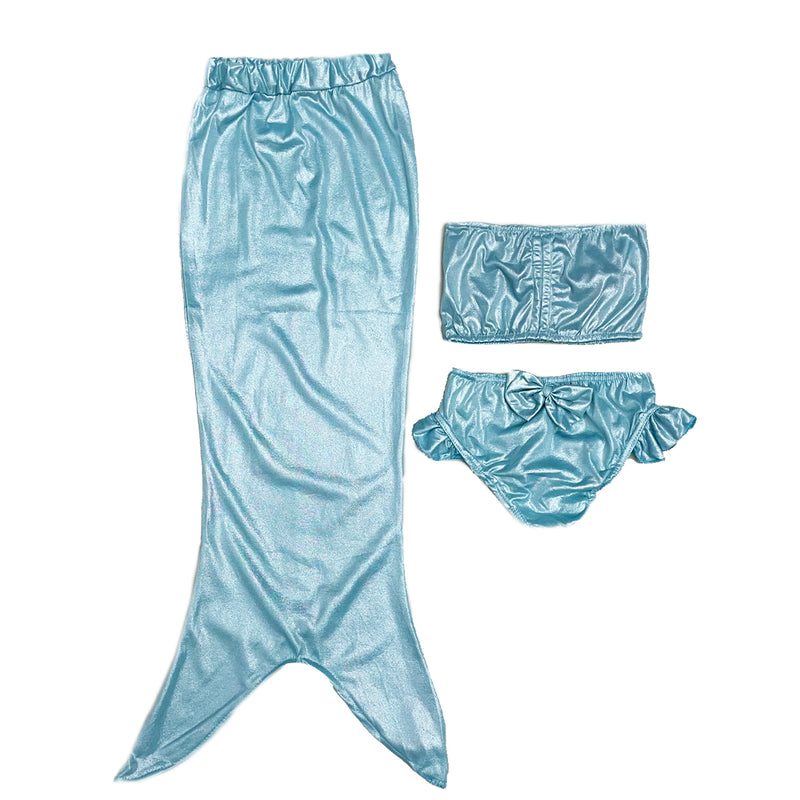 Green Shinny Mermaid 3-Pieces Swimming Suit