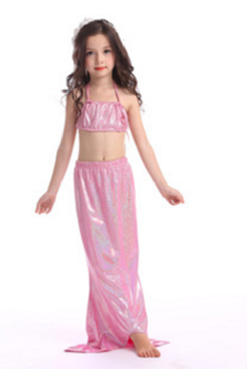 Pink Shinny Mermaid Tail 3-Pieces Swimming Suit