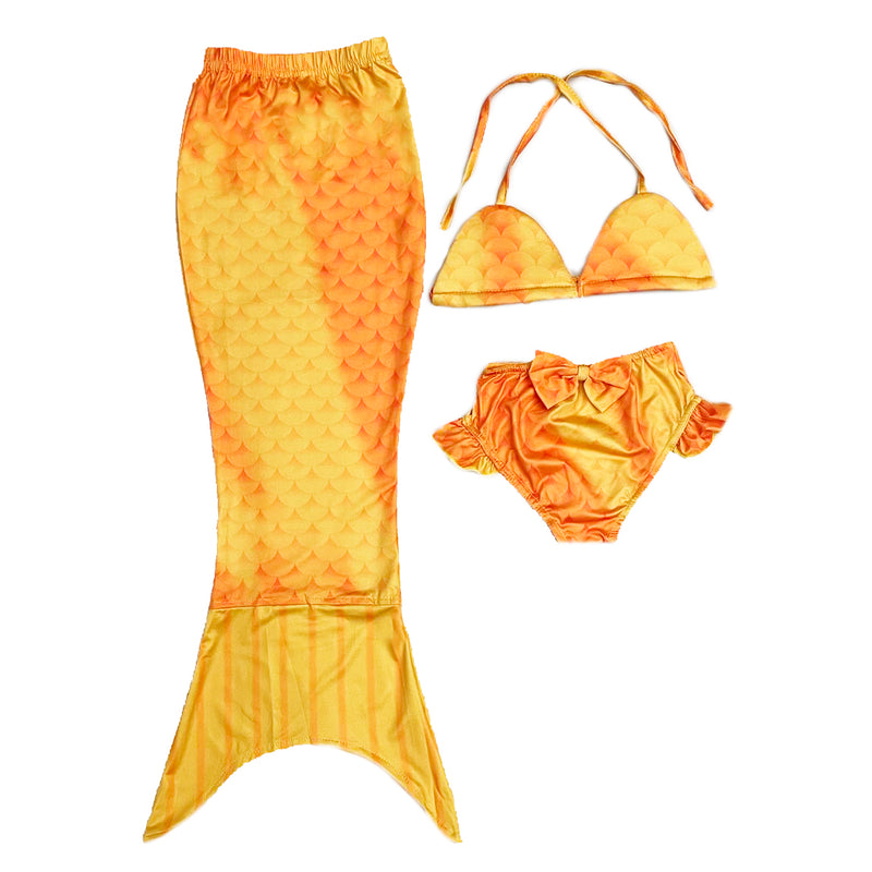 Yellow Scales Mermaid Tail 3-Pieces Swimming Suit