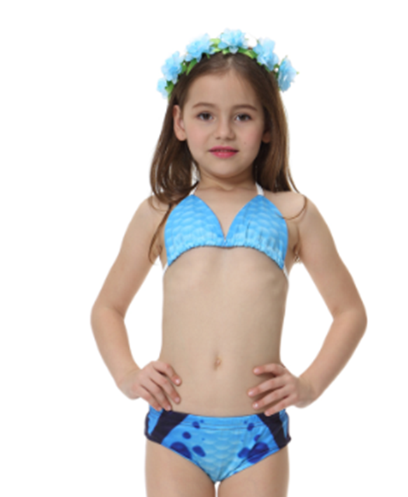 Blue Scales 2-Pieces Bikini Swimming Suit
