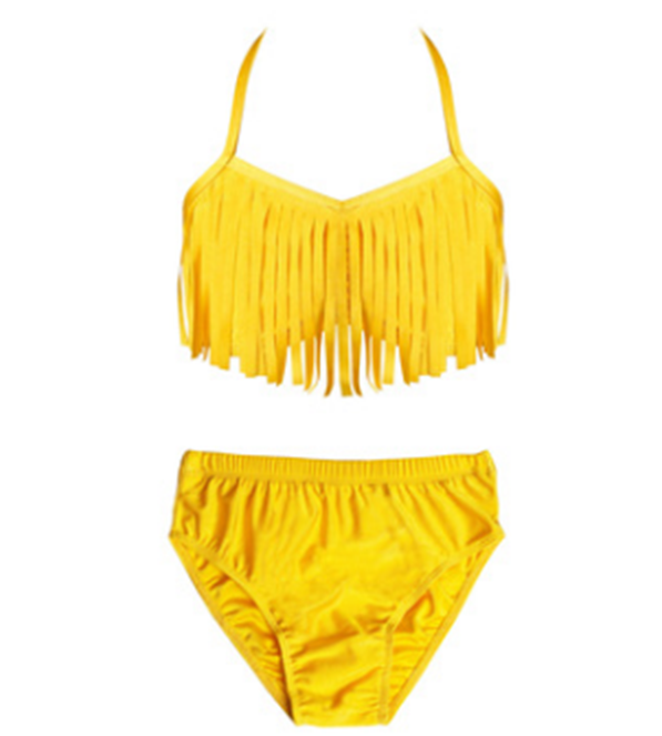 Yellow-Fuchsia Scales Fish Tail 3-Pieces Swimming Suit