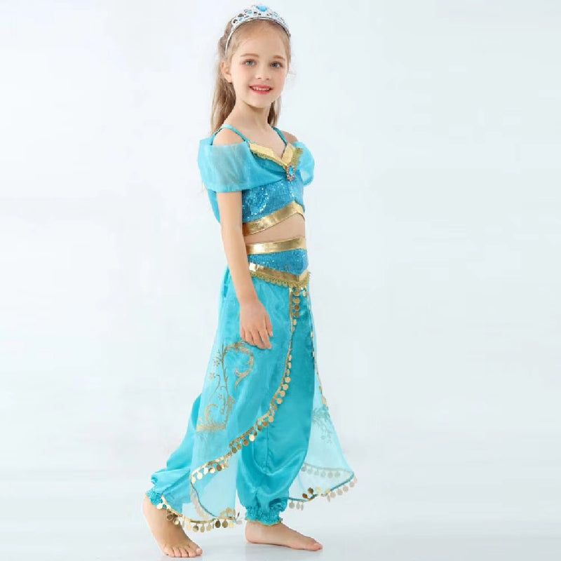 Turquoise Aladdin Jasmine Costume Dress