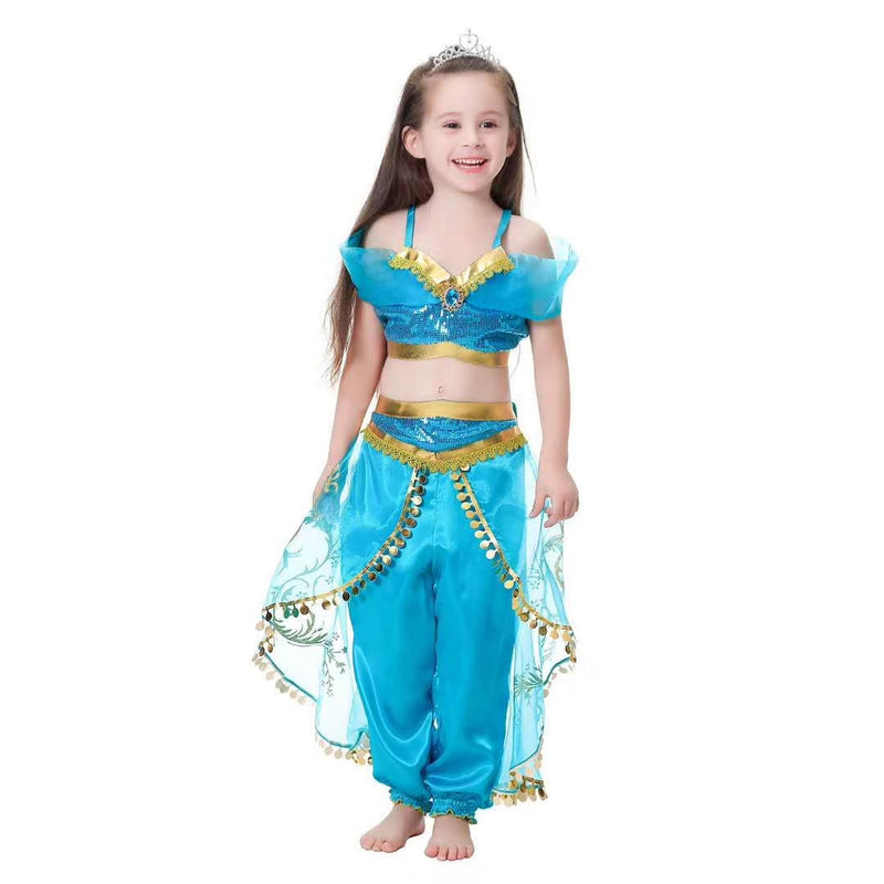 Turquoise Aladdin Jasmine Costume Dress